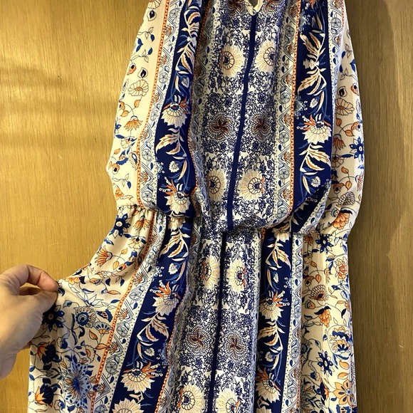 Japna Maxi Dress Size Medium Halter Neck Artsy Bohemian Floral Hippie NWOT - Picture 8 of 12